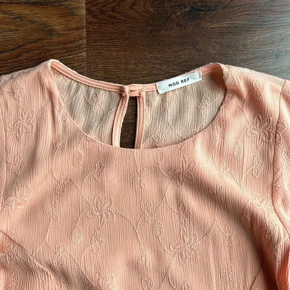 Mod Ref Bohemian Dress | Long Sleeve Dress | Peach | Light Orange | Lace Dress - Picture 3 of 8